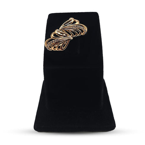 Golden Feather Stud Earrings - D138 - 2